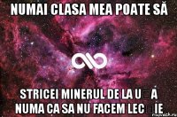 Numai clasa mea poate să stricei minerul de la ușa numa ca sa nu facem lecție