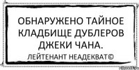 Обнаружено тайное кладбище дублеров Джеки Чана. Лейтенант Неадекват©