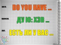 Do you have ... ду ю: хэв ... Есть ли у вас ...