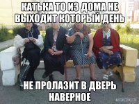 Катька то из дома не выходит который день Не пролазит в дверь наверное