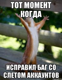 Тот момент когда Исправил баг со слетом аккаунтов
