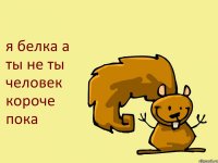 я белка а ты не ты человек короче пока