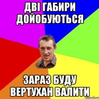 дві габири дойобуються зараз буду вертухан валити