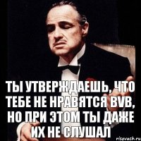 Ты утверждаешь, что тебе не нравятся BVB, но при этом ты даже их не слушал