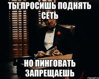 ты просишь поднять сеть Но пинговать запрещаешь