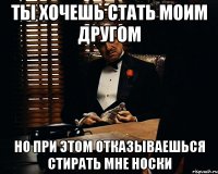 Ты хочешь стать моим другом но при этом отказываешься стирать мне носки