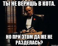 Ты не веришь в кота. Но при этом да же не разделась?