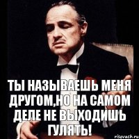 Ты называешь меня другом,но на самом деле не выходишь гулять!