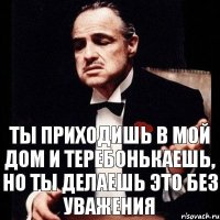 Ты приходишь в мой дом и теребонькаешь, но ты делаешь это без уважения