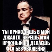 Ты приходишь в мой джангл, берешь мой красный,но делаешь это без уважения