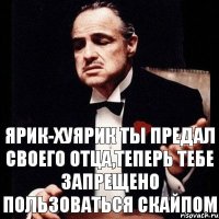 Ярик-Хуярик ты предал своего отца,теперь тебе запрещено пользоваться скайпом