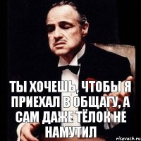 ТЫ ХОЧЕШЬ, ЧТОБЫ Я ПРИЕХАЛ В ОБЩАГУ, А САМ ДАЖЕ ТЁЛОК НЕ НАМУТИЛ