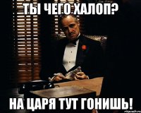 Ты чего халоп? На царя тут гонишь!