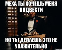 Меха ты хочешь меня подвести Но ты делаешь это не уважительно