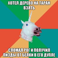 хотел дерево на таран взять сломал рог и получил пизды от белки в его дупле