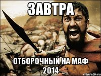 ЗАВТРА ОТБОРОЧНЫЙ НА МАФ 2014