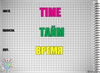 Time Тайм Время