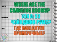 Where are the changing rooms? уэа а: зэ чэйнджин румс? Где находятся примерочные?