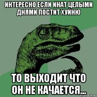 Интересно Если инат целыми днями постит хуйню то выходит что он не качается...