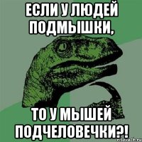 Если у людей подмышки, То у мышей подчеловечки?!