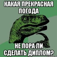 Какая прекрасная погода не пора ли сделать диплом?