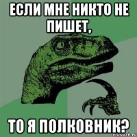 Если мне никто не пишет, То я полковник?