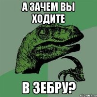 А зачем вы ходите в зебру?