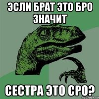 Эсли брат это бро значит сестра это сро?