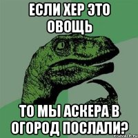 Если хер это овощь то мы аскера в огород послали?