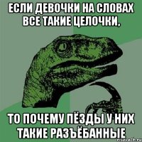 Если девочки на словах все такие целочки, то почему пёзды у них такие разъёбанные