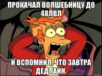 Прокачал волшебницу до 48лвл И вспомнил, что завтра дедлайн.