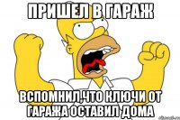 пришел в гараж вспомнил,что ключи от гаража оставил дома