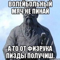 Волейбольный мяч не пинай А то от физрука пизды получиш.