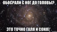 Обосрали с ног до головы? Это точно Галя и Соня)*