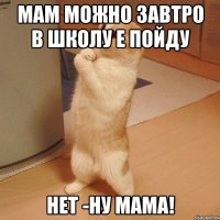 мам можно завтро в школу е пойду нет -ну мама!