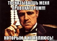 Ты называешь меня провокатором!!! Которым я не являюсь!