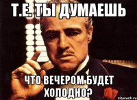 Т.Е. ТЫ ДУМАЕШЬ ЧТО ВЕЧЕРОМ БУДЕТ ХОЛОДНО?