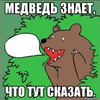 Медведь знает, что тут сказать.