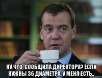  НУ что, сообщила директору? Если нужны 36 диаметра, у меня есть..