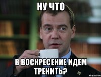 ну что в воскресение идем тренить?