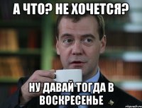 А что? Не хочется? Ну давай тогда в воскресенье