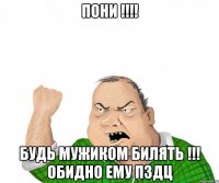 Пони !!!! Будь мужиком билять !!! Обидно ему Пздц