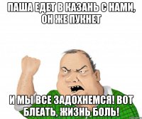 Паша едет в Казань с нами, он же пукнет и мы все задохнемся! Вот блеать, жизнь боль!