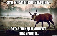 Это брат говорила она.. Это я увидел инцест, подумал я..