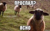 Проспал? Ясно