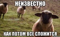 Неизвестно Как потом все сложится