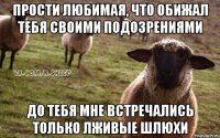 Прости любимая, что обижал тебя своими подозрениями До тебя мне встречались только лживые шлюхи