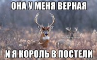 она у меня верная и я король в постели