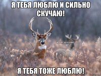 Я тебя люблю и сильно скучаю! Я тебя тоже люблю!