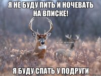 Я не буду пить и ночевать на вписке! Я буду спать у подруги